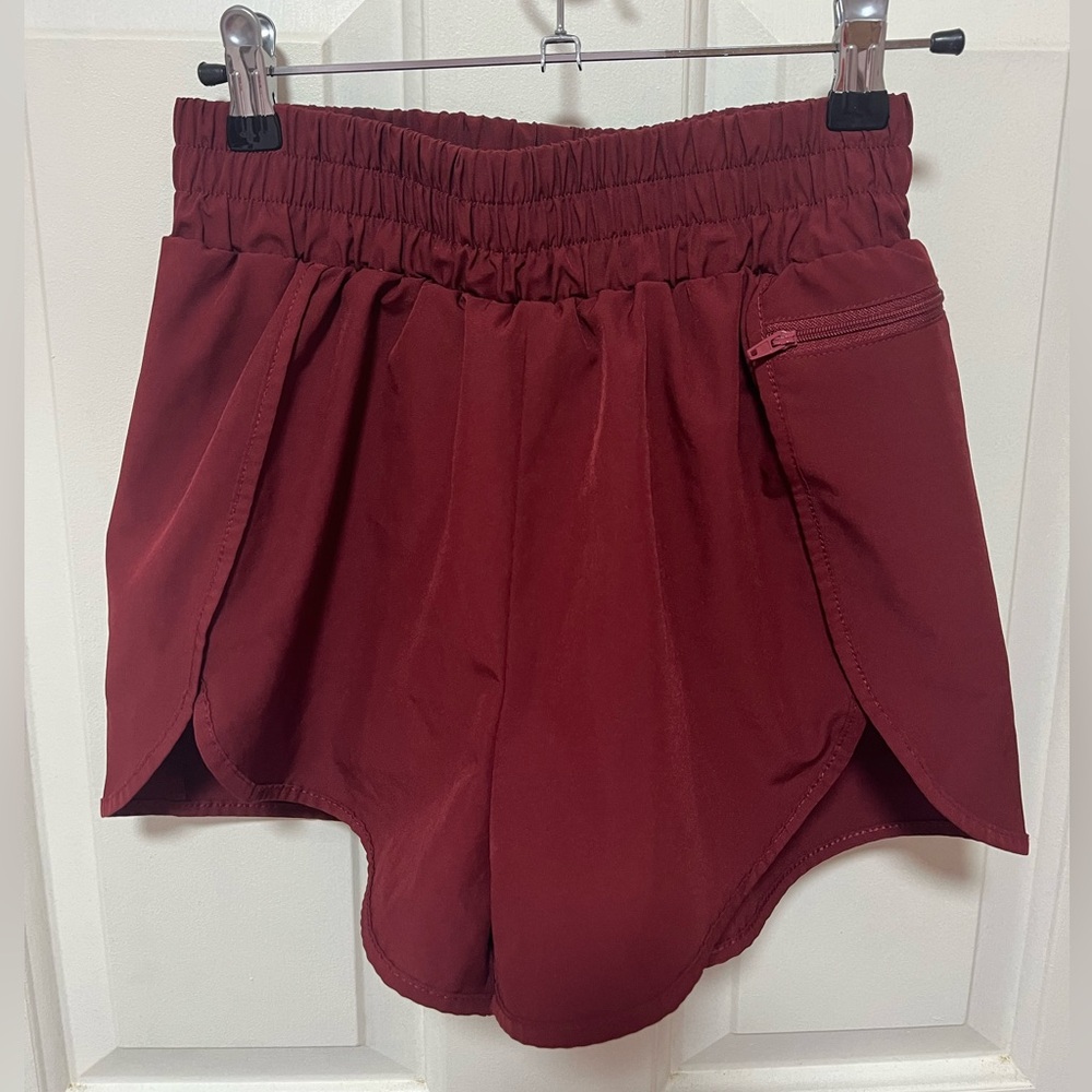 Red athletic shorts